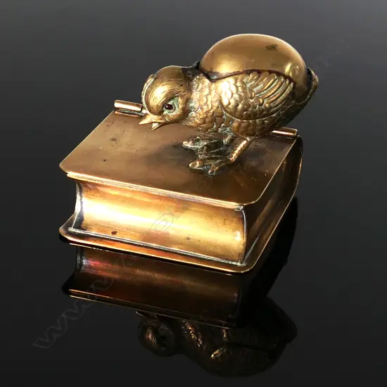 Brass Double Postage Stamp Compartment shaped like a book.