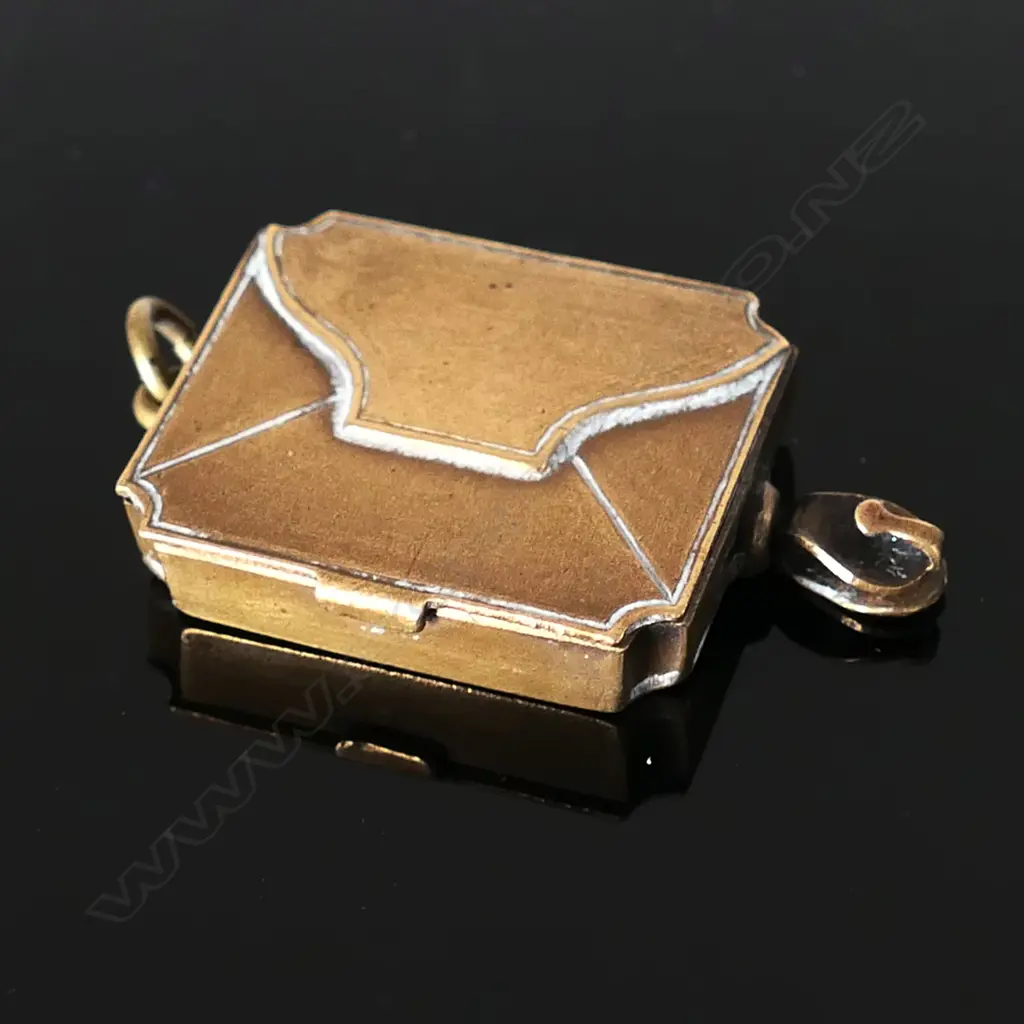 Very Rare and Collectable Brass, c.1890 Single Stamp Box  incorporating a minute spring-loaded letter scale, Image 1++