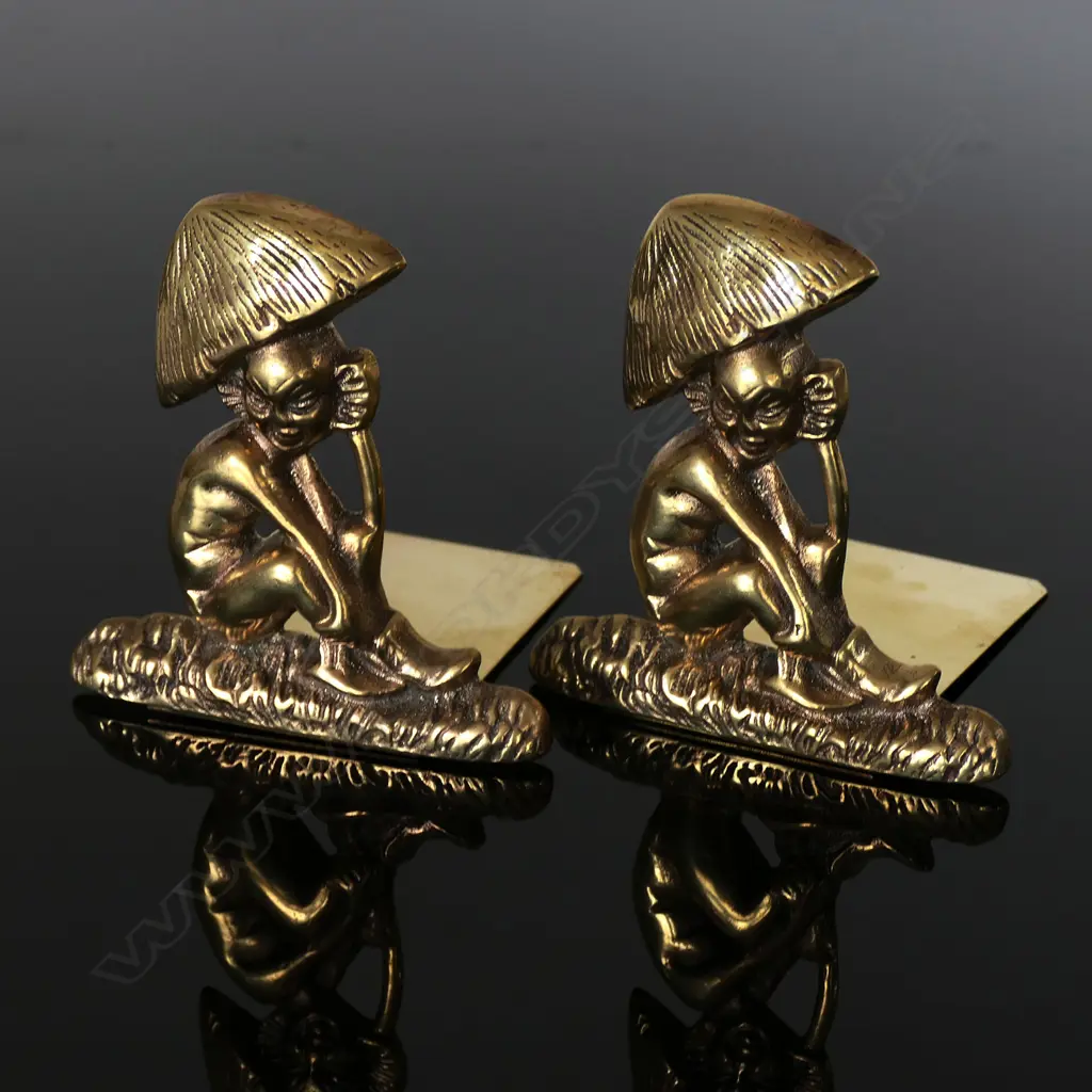 Pair of Brass Elf Bookends, Image 1++