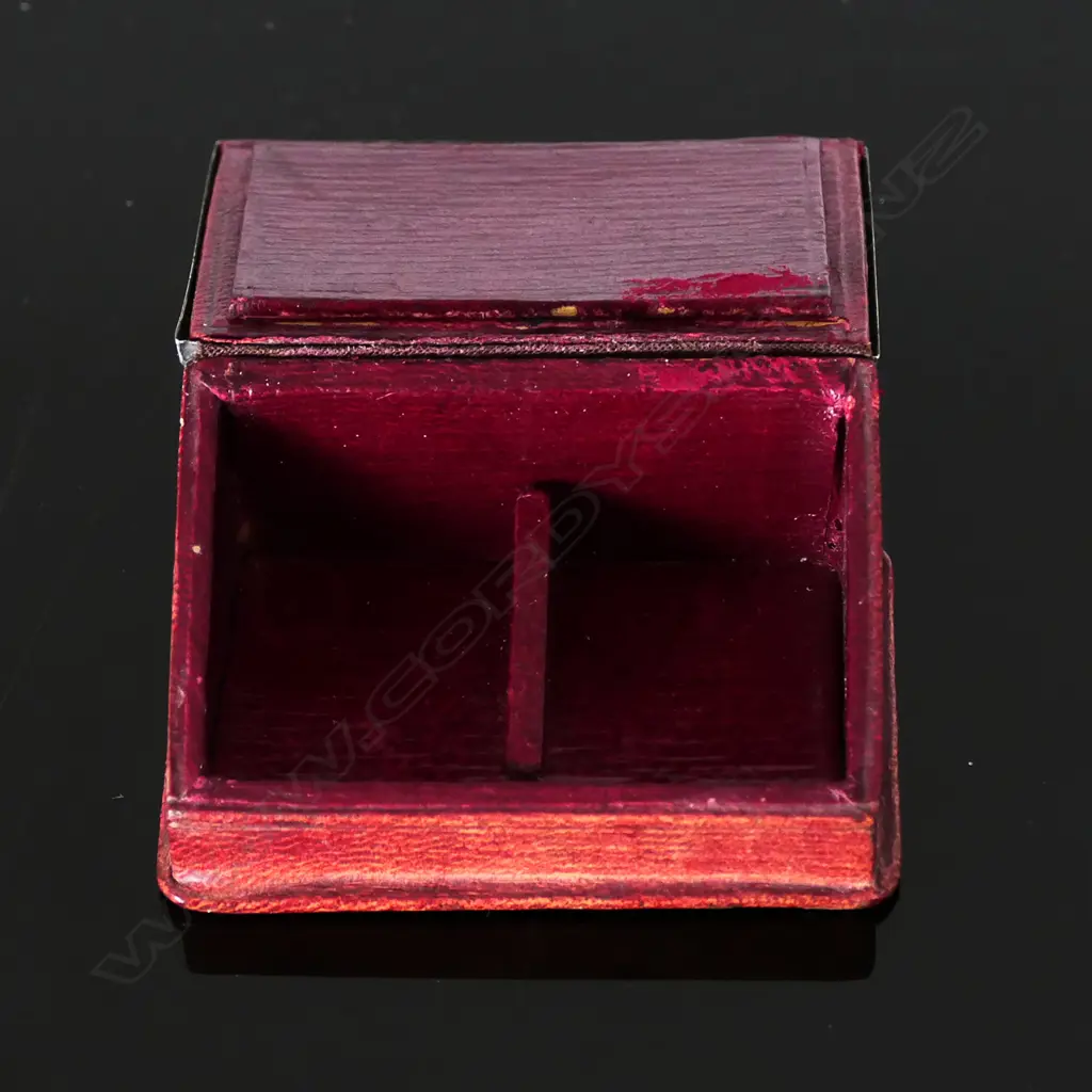 1903 Birmingham Hallmark Silver and Leather Double Compartment Postage Stamp Box, by E S Barnsley & Co (Edward Souter Barnsley). Image 1++