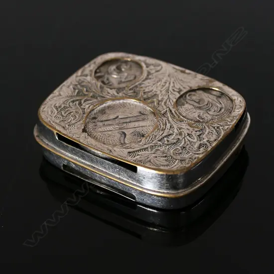 Antique Plated Coin and Sovereign Holder,
