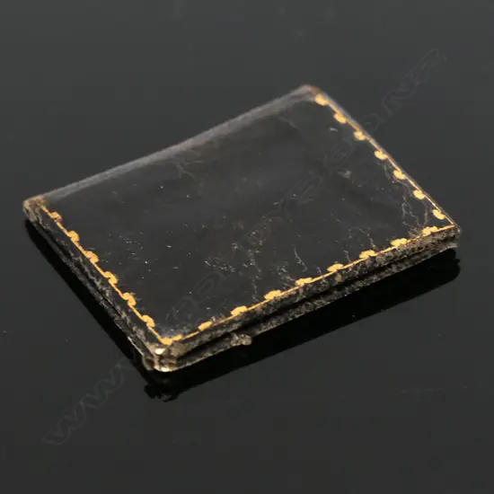 Dark Brown Leather Stamp Case for stamps and one photograph,