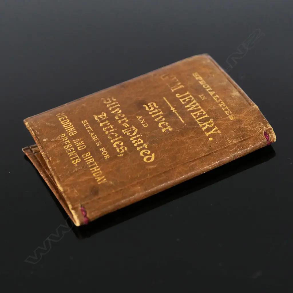 1891 Light Brown Leather Stamp Case, includes a very rare copy of Marcus Ward & Co. Pocket Book Image 1++