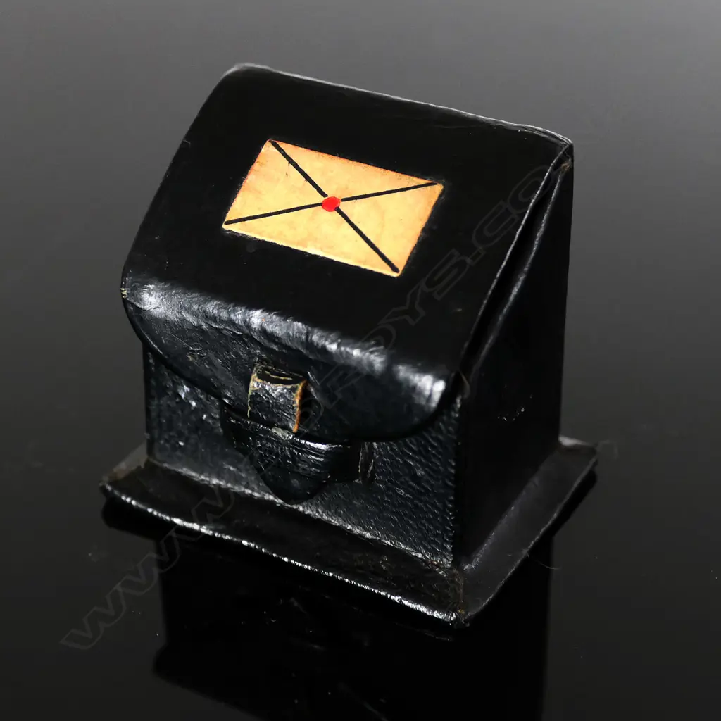 Black Leather Four Compartment Stamp Chest, Image 1++