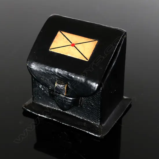 Black Leather Four Compartment Stamp Chest,