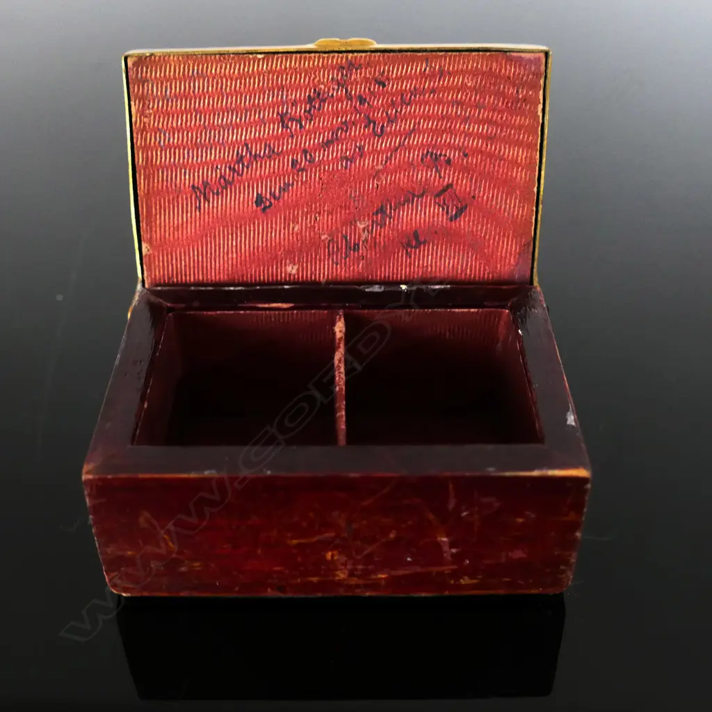 Hand-made Bespoke Wood/Leatherette Double Stamp Box with hinged lid. Image 1++