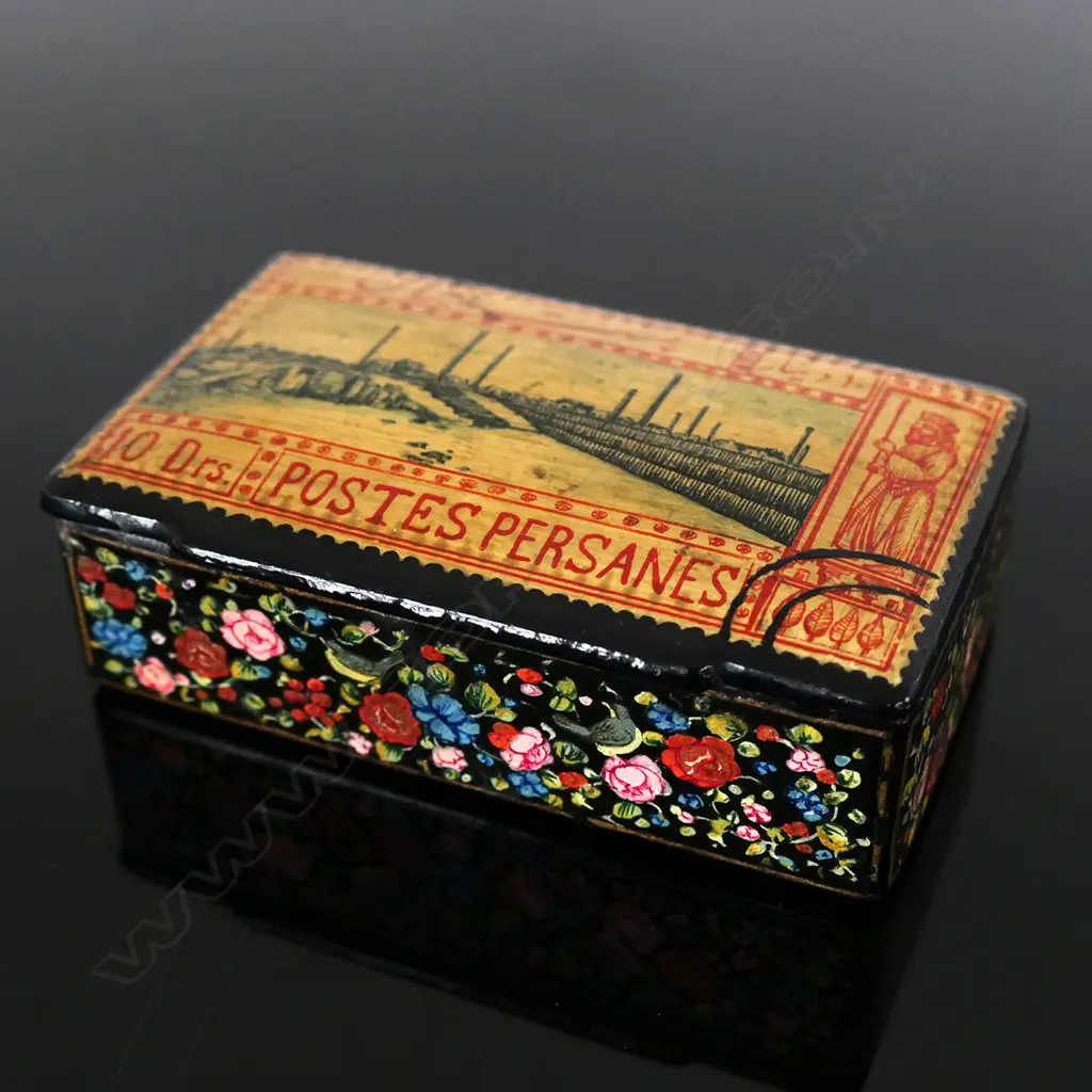 Papier-Mâché Persian (Iran) Single Compartment Box, Image 1++
