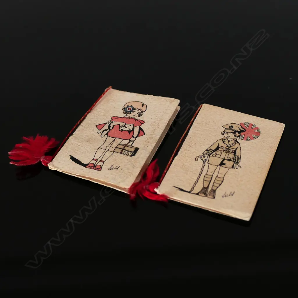 Two 1919 French Stamp Holders/ Calendars and Notes, Image 1++