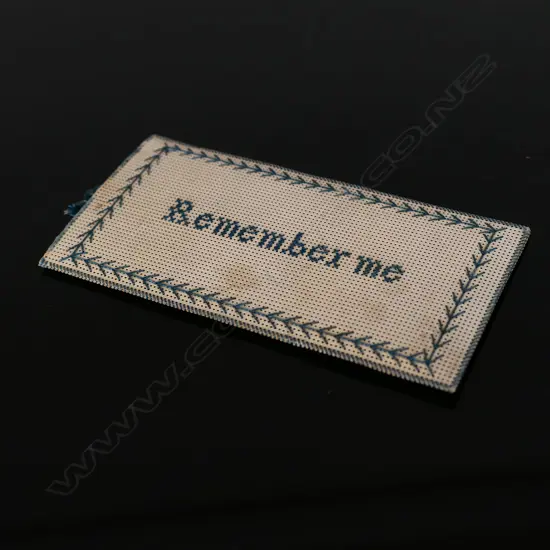 c.1878 Miniature Victorian Sampler Postage Stamp Embroidered Case