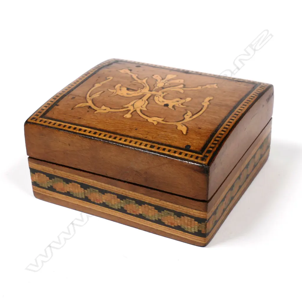 Tunbridge Ware Stamp Box with two postage stamp compartments Image 1++