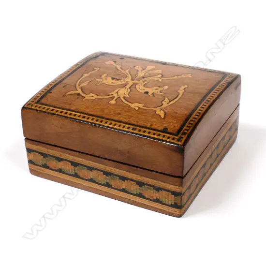 Tunbridge Ware Stamp Box with two postage stamp compartments