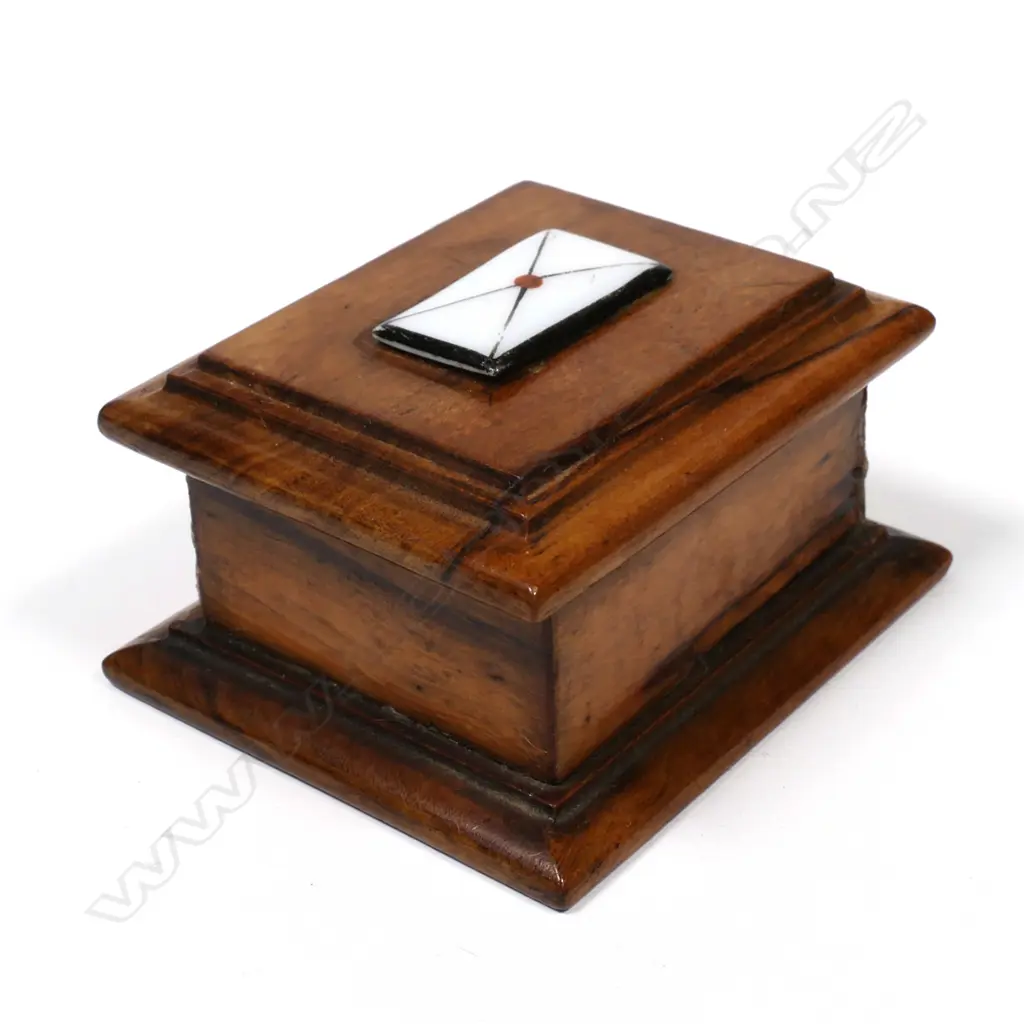Fine Wooden Single Stamp Compartment with a hinged lid Image 1++