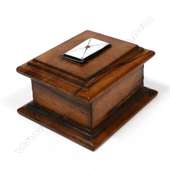 Fine Wooden Single Stamp Compartment with a hinged lid