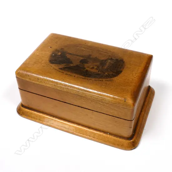Mauchline Ware Double Stamp Compartment Stamp Box,