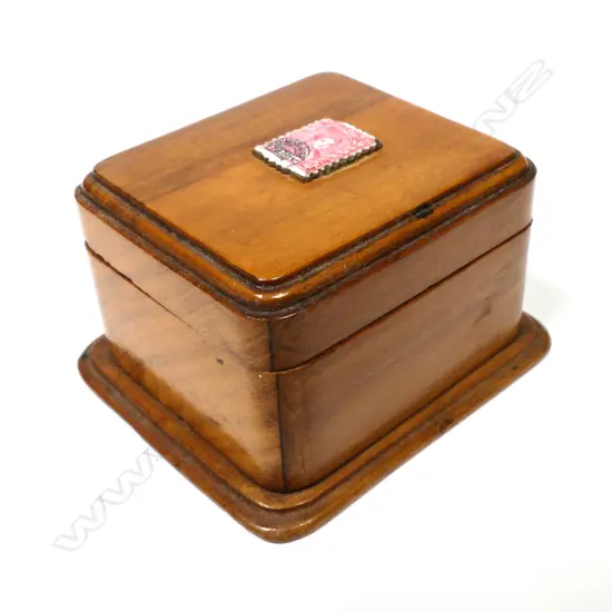 Wooden Single Stamp Compartment, with a replica enamelled Argentina stamp,