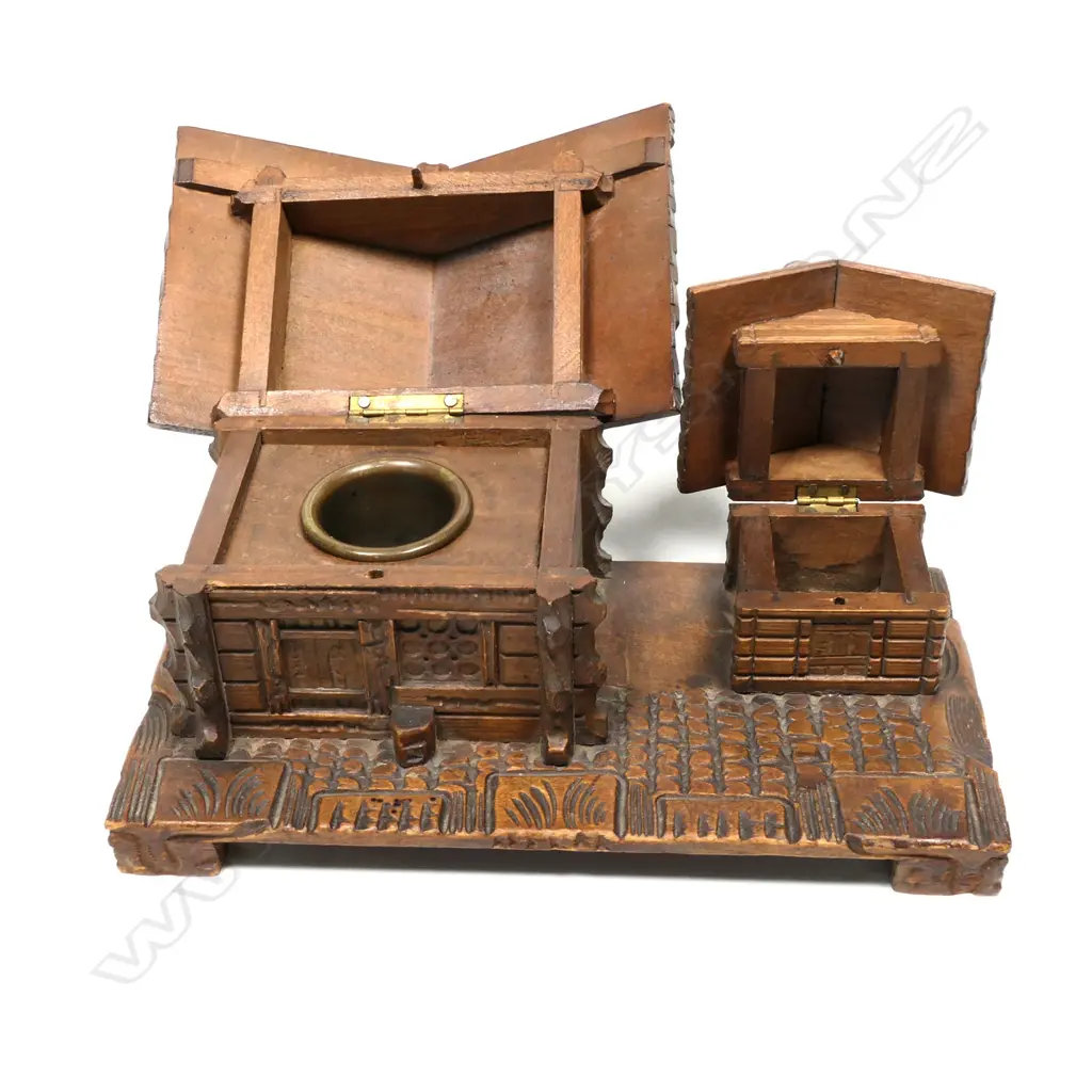 Novelty Model of a Swiss Chalet and smaller outhouse. Image 1++