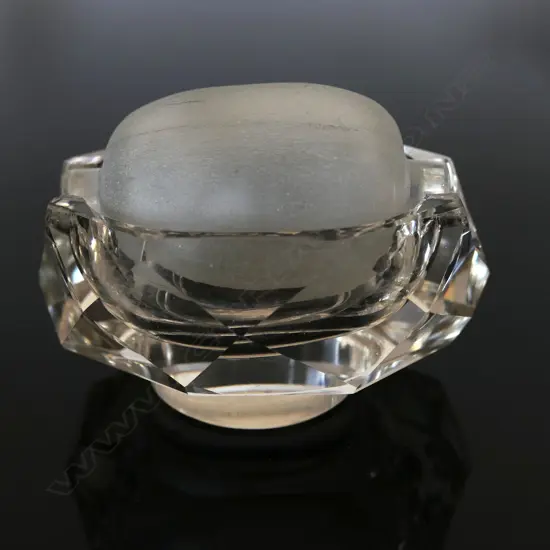 Vintage Victorian Cut Glass Stamp Damper,
