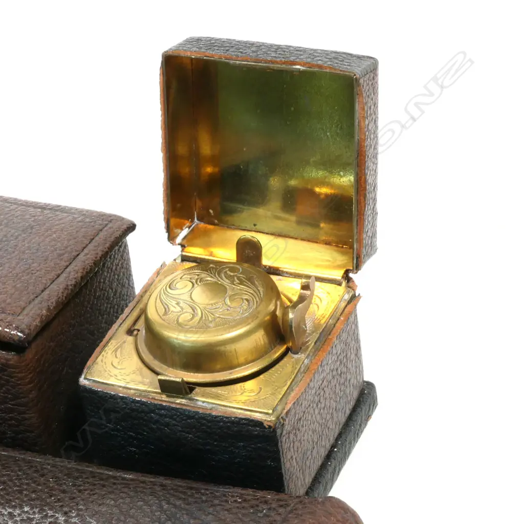 Brown Leather Desk Writing Set, Image 1++