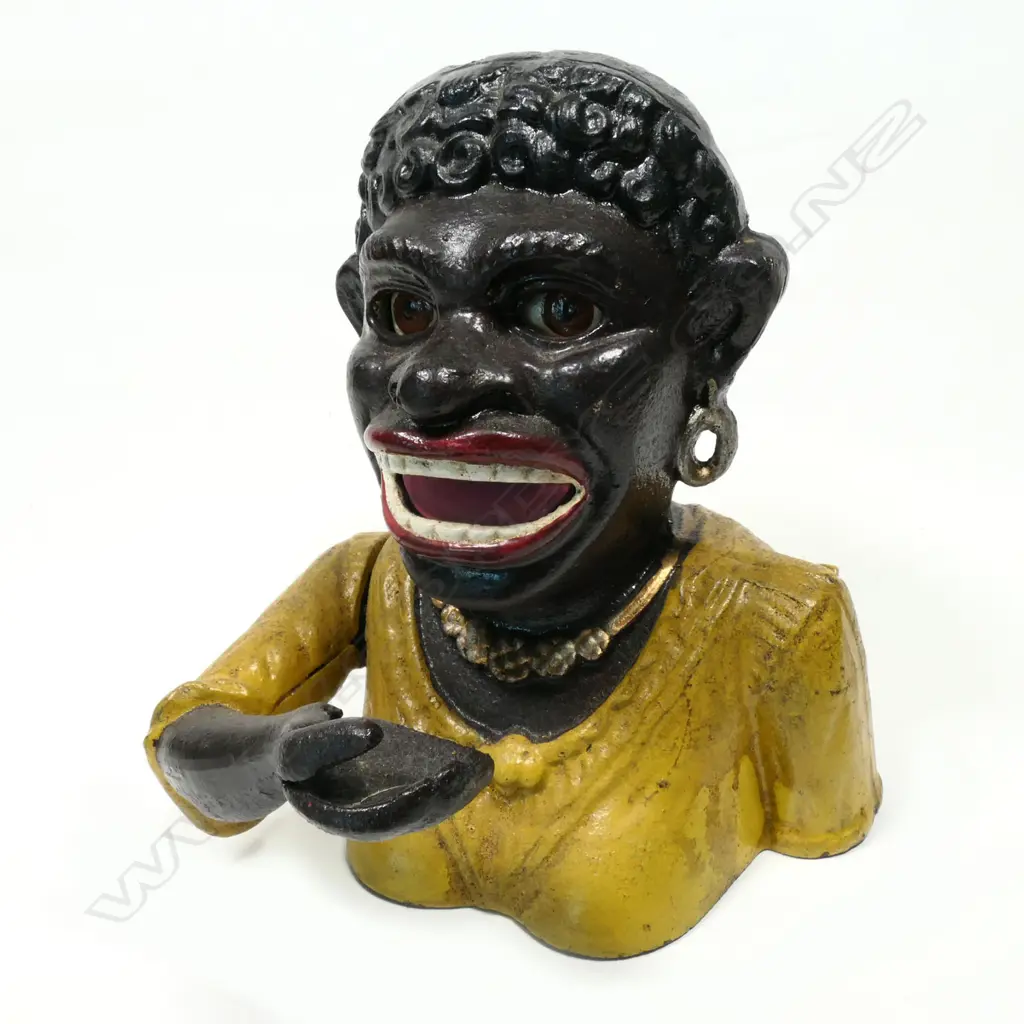 Cast Iron (Very Heavy) USA Vintage Novelty Money Box, DINAH Image 1++