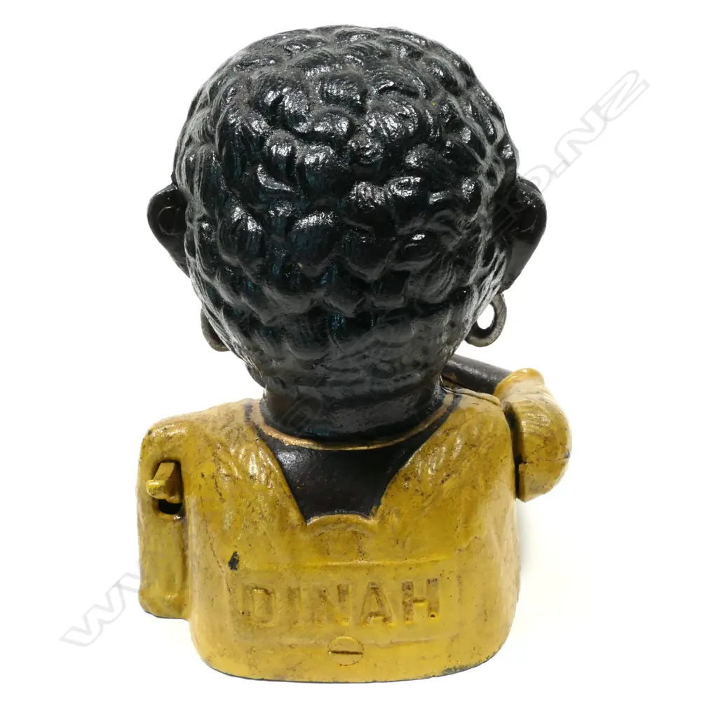 Cast Iron (Very Heavy) USA Vintage Novelty Money Box, DINAH Image 1++