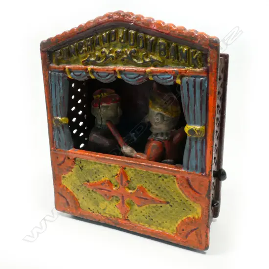 Cast Iron American Novelty Money Box, PUNCH & JUDY