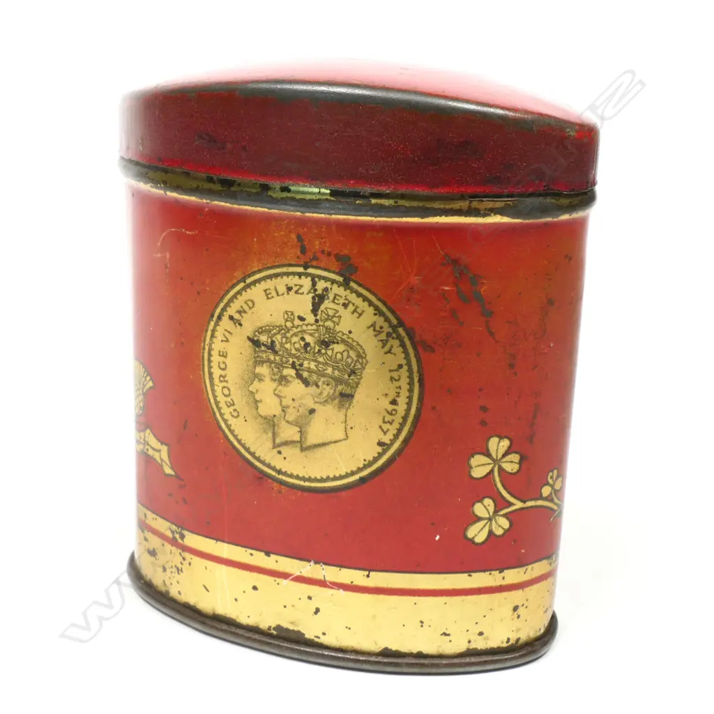 May 1937 King George VI and Queen Elizabeth Coronation Souvenir Tin Plate Money Box Image 1++