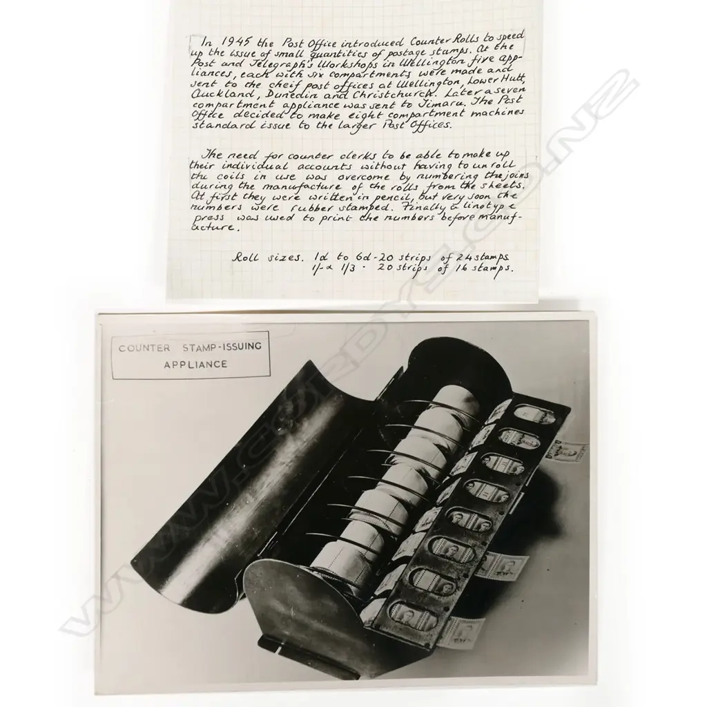 Copper Eight Coil Postage Stamp Dispenser. Image 1++