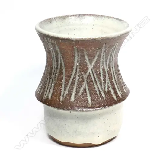 Graeme Storm 1962 stoneware cylinder vase