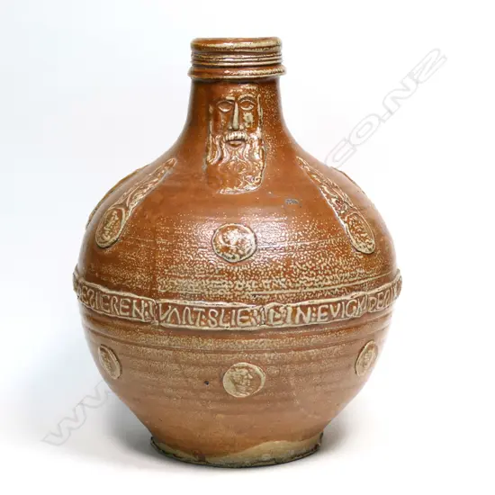 Graeme Storm stoneware salt glazed bellarmine jug
