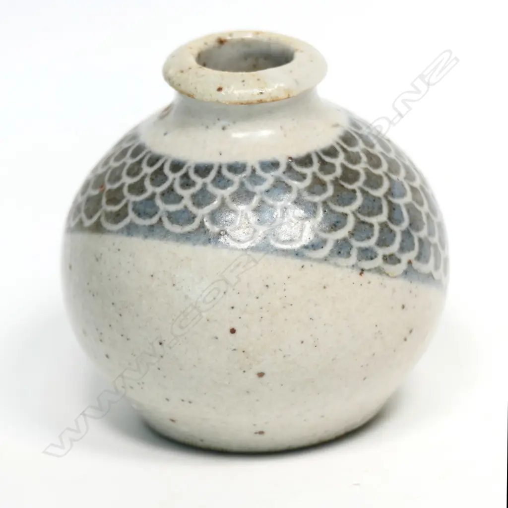 Graeme Storm 1970's stoneware small spherical vase Image 1++