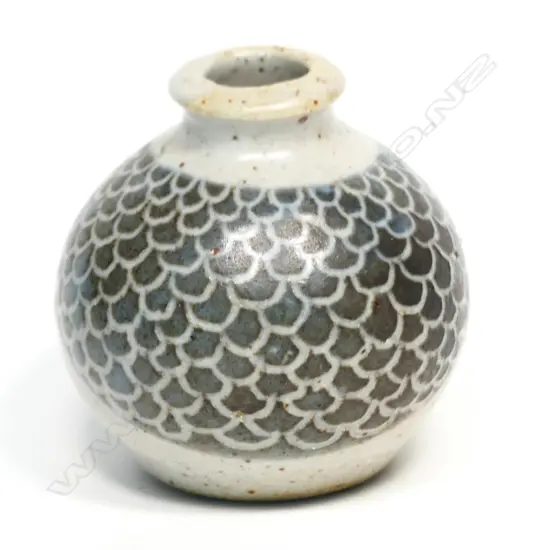 Graeme Storm 1970's stoneware small spherical vase