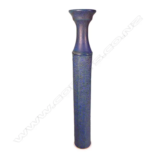 Graeme Storm tall stoneware cylinder vase c1960/70
