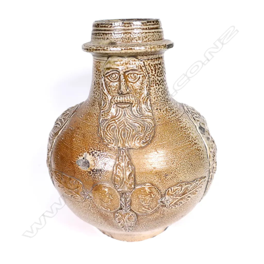 Graeme Storm stoneware salt glazed bellarmine jug Image 1++