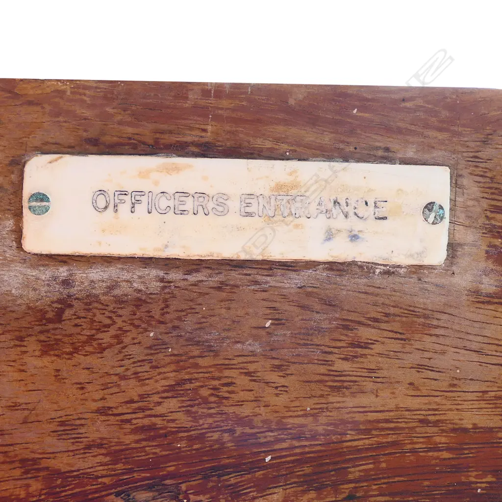 (M71) 20thC TEAK BULKHEAD DOOR, WITH SMALL DEADLIGHT (BRASS FIXED PORTHOLE)... Image 1++