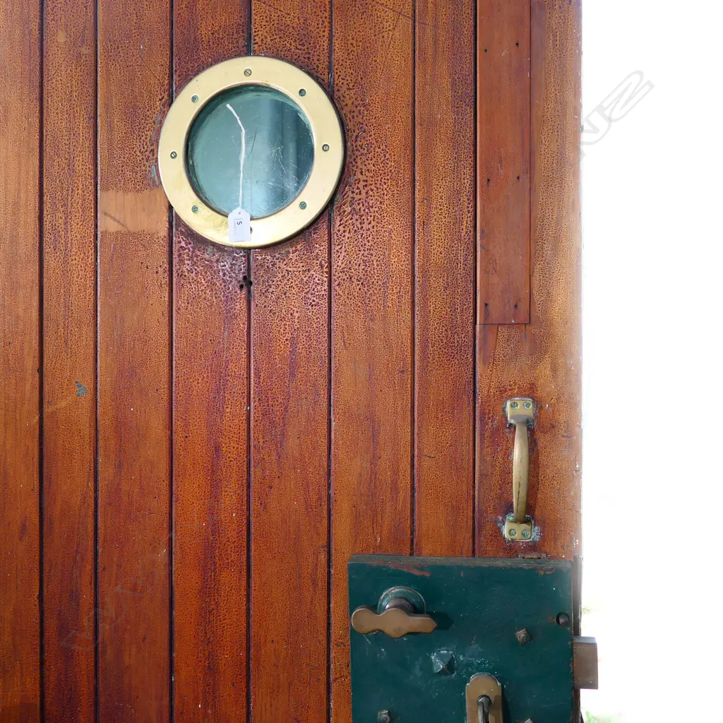 (M70) TEAK DOOR FROM R.N.Z. NAVY PRISON (BRIG), DEVONPORT, AUCKLAND... Image 1++