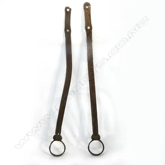 (M40) TWO IRON CHAIN PLATES, EX MEIKLEJOHN SCOW, MAHURANGI...