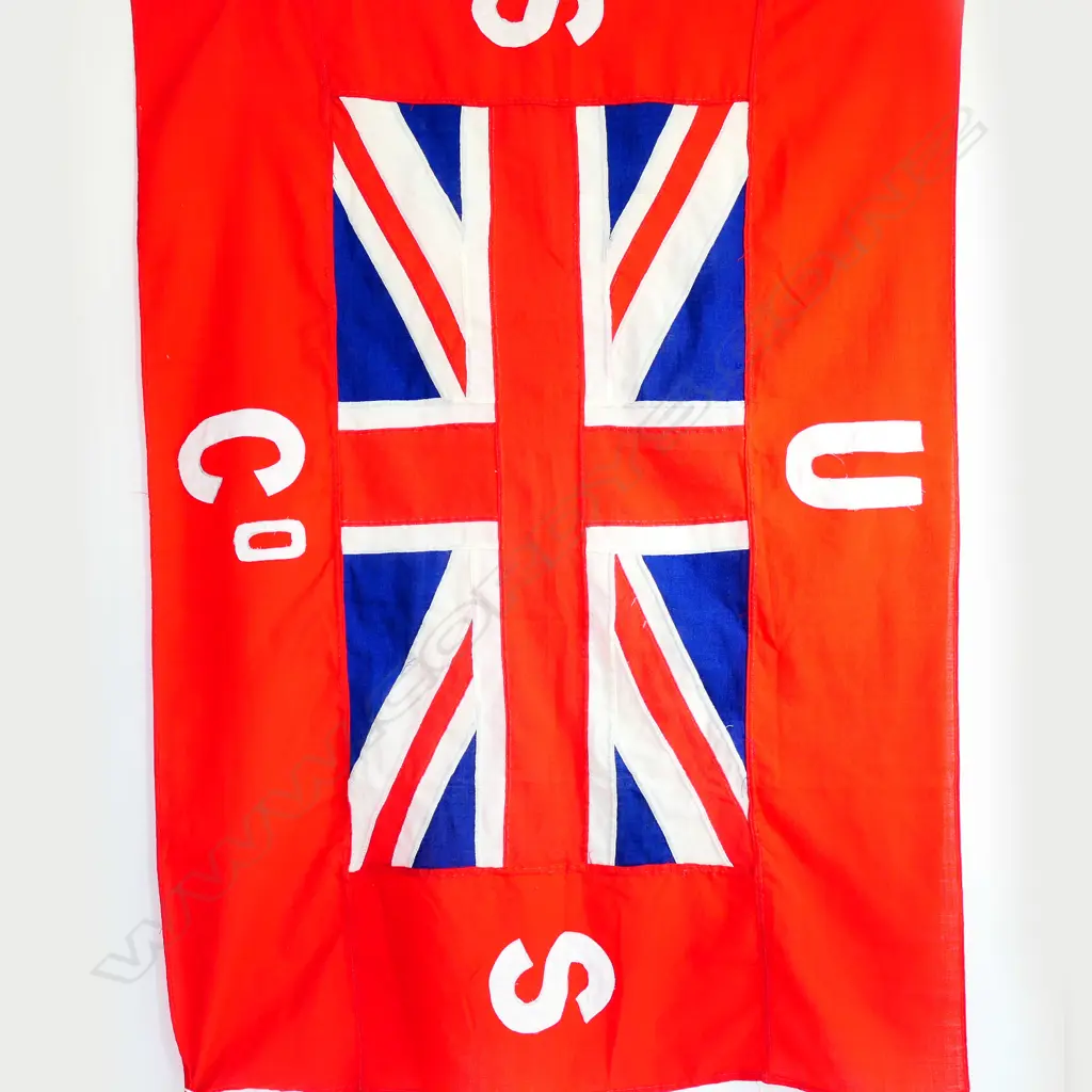 (M12)  SHIP'S FLAG 'UNION STEAM SHIP CO.' 940 x 1400mm APPROX (GOOD) Image 1++