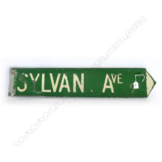 'SYLVAN AVE' PAINTED ALUMINIUM STREET SIGN
