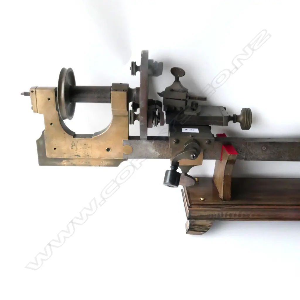 (H27) WATCHMAKERS MANDREL/LATHE, BRASS AND STEEL, (ON LATER STAND) ??? Image 1++