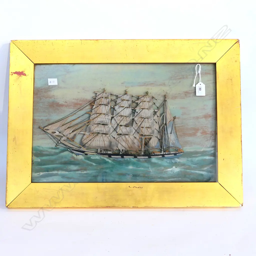 (M51) DIORAMA OF 19thC SAILING SHIP Image 1++