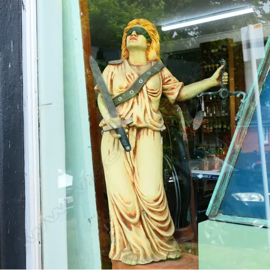 PLASTER FIGURE OF 'JUSTICE'