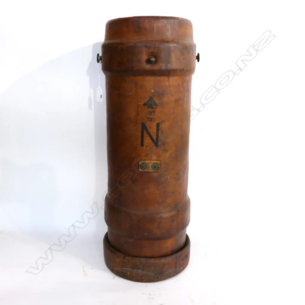 19thC LEATHER ARTILLERY BUCKET... Image 1++