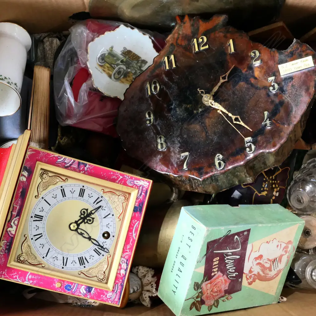 BOX ASST CHINA, CRYSTAL, CLOCKS, COLLECTABLES Image 1++