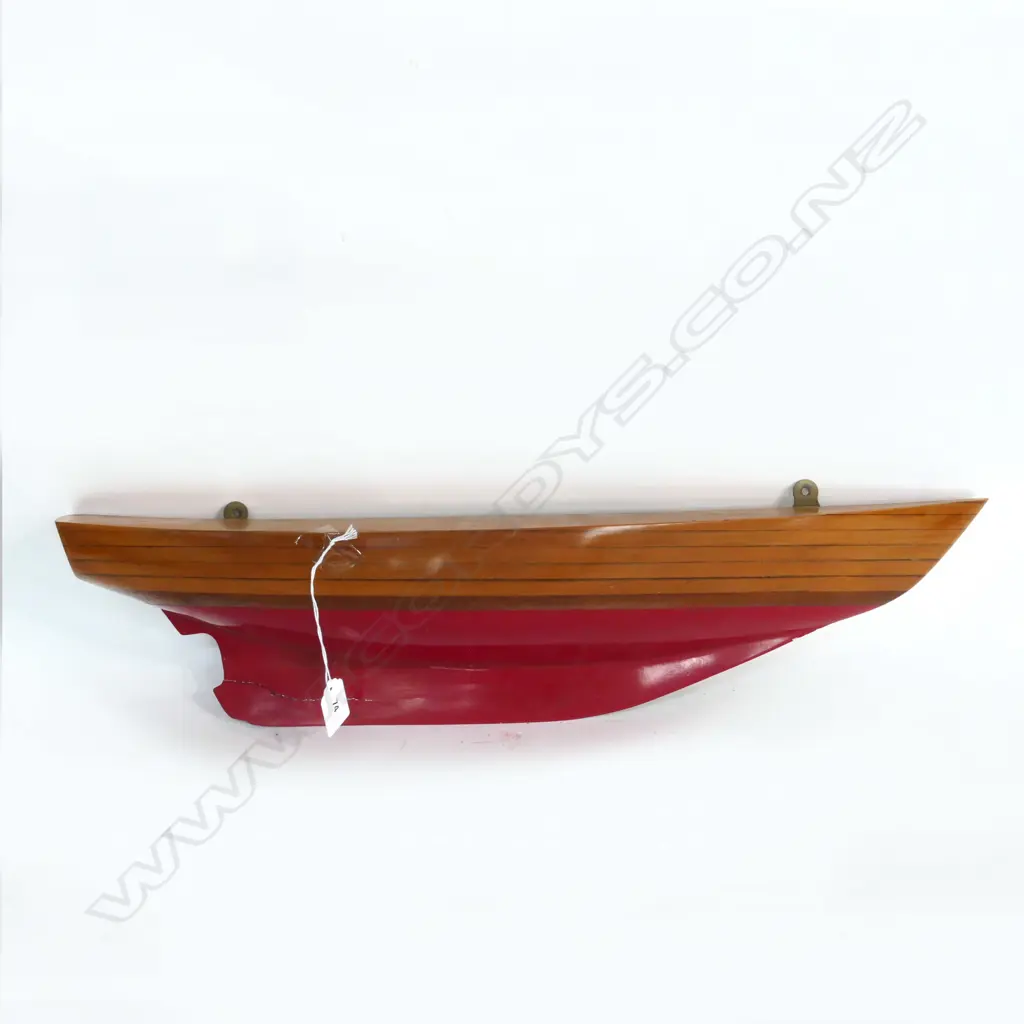 (M89) HALF TIMBERED YACHT MODEL 70' DESIGNED DON BROOKE & SIGNED. (KEEL DAMAGED) L.600mm Image 1++