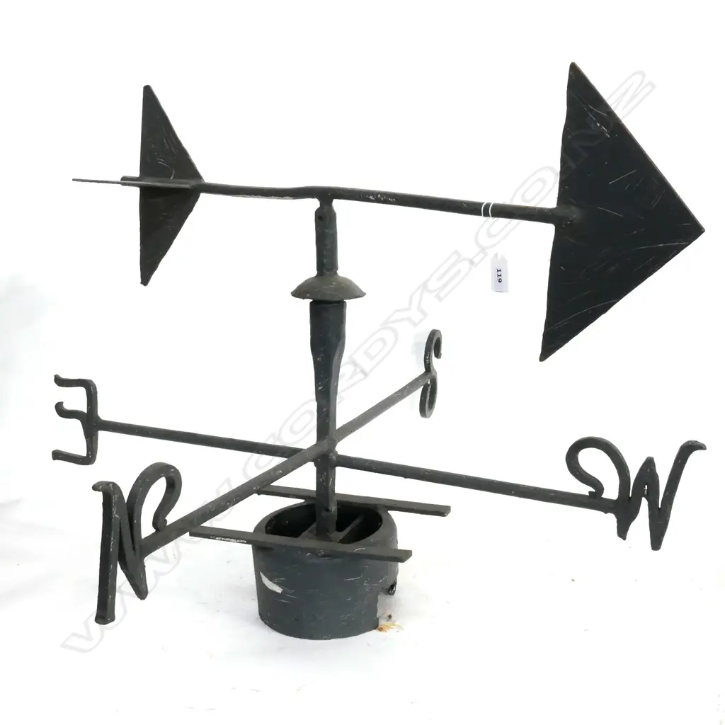 WROUGHT IRON HAND MADE WEATHER VANE. W.700mm Image 1++