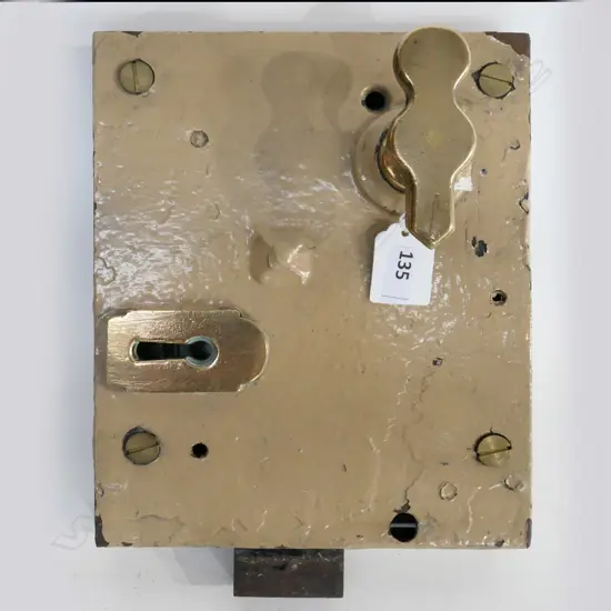 LARGE OLD PRISON DOOR LOCK (NO KEY). L230mm