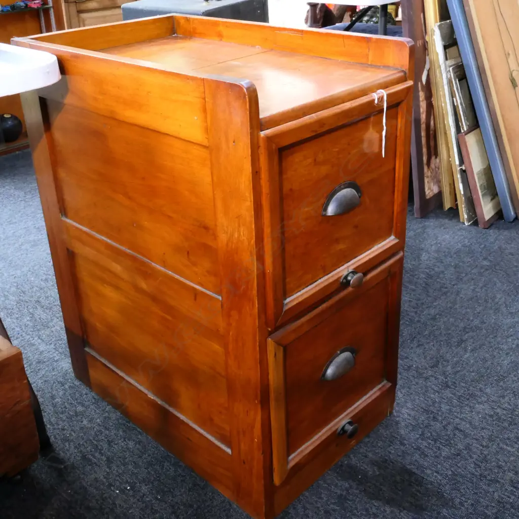 RIMU 2 DRAWER FILING CABINET. H.750mm Image 1++