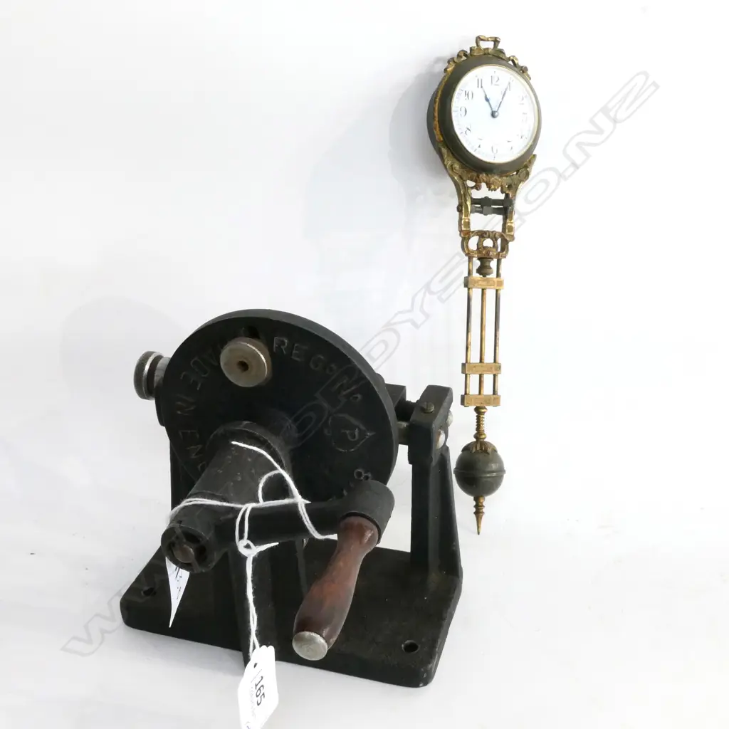 ENGLISH WATCH GLASS CUTTER; AND MYSTERY CLOCK MOVT/PENDULUM. L.240mm Image 1++