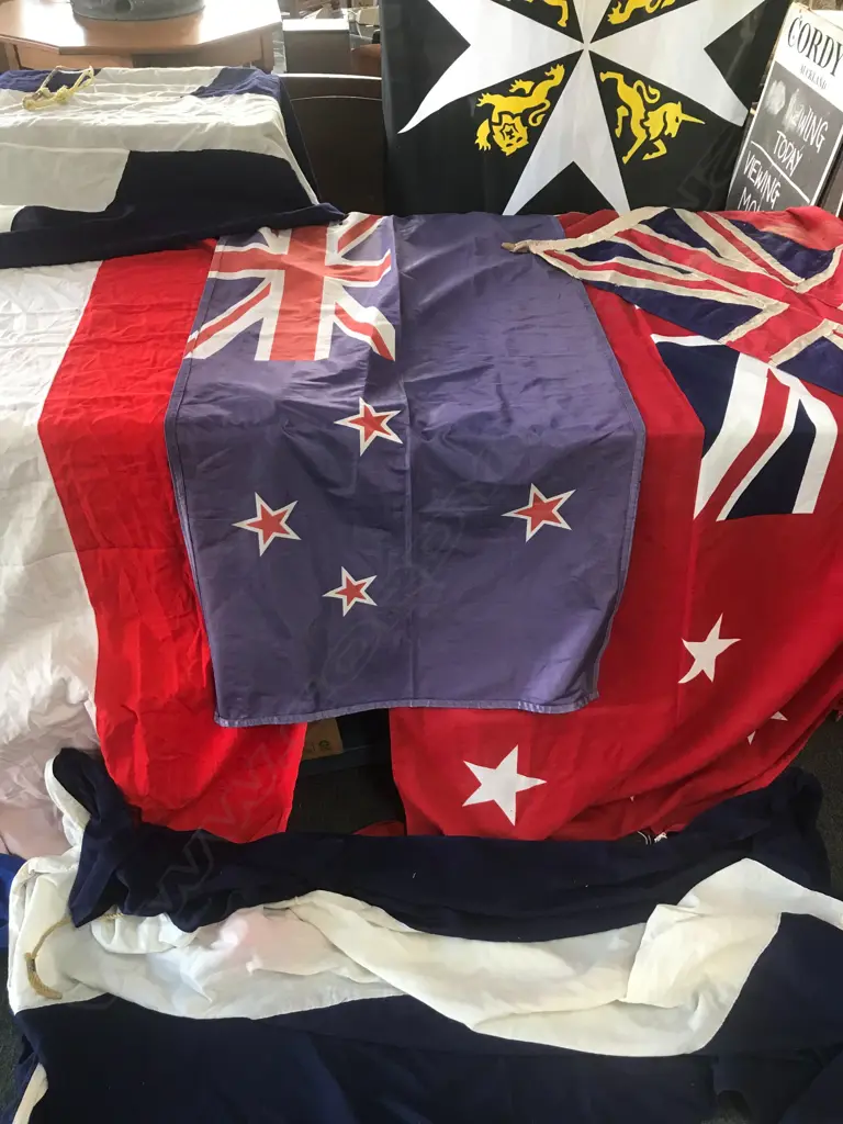BAG OF VARIOUS SHIP'S FLAGS Image 1++
