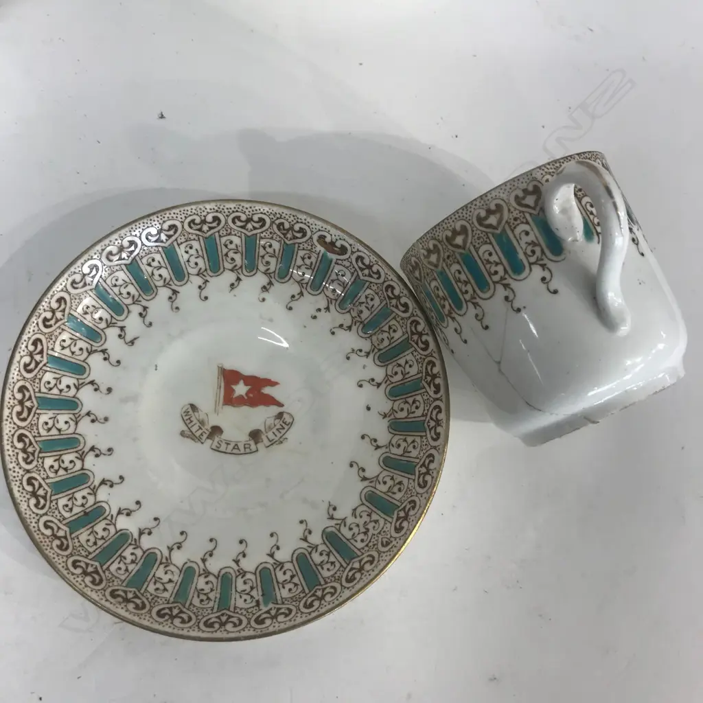 6 PIECES of WHITE STAR LINE (S.S. TITANIC) CHINA... Image 1++